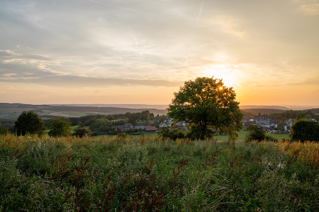 Panoramabild der schönen Landschaft in der Nähe von Mechernich, Eifel