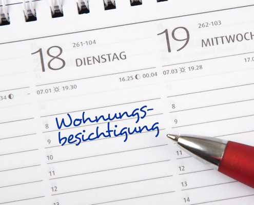 Eintrag im Kalender: Wohnungsbesichtigung